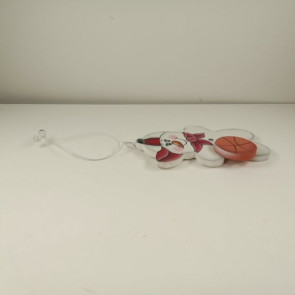 Basketball Sports Snowman Country Christmas Crafty Wooden 4" Holiday Ornament - Picture 5 of 7
